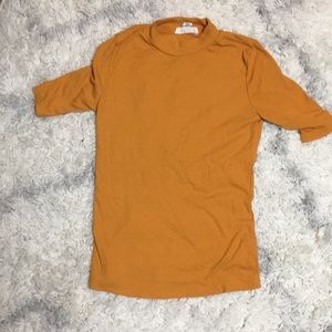 Forever 21 mustard yellow half turtle neck shirt